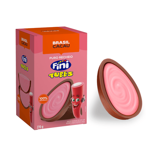 Ovo de Páscoa Puro Recheio Fini Tubes Morango® 270g